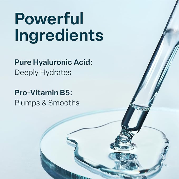 QRxLabs Hyaluronic Acid Serum for Face with Vitamin B5 - Plumping Face Hydration - Rapid-Absorption Facial Care - Elasticity-Boosting Anti-Aging Serum - 2 Fl Oz