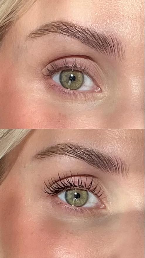 Hypoallergenic Mascara Sensitive Eyes - Smudge-Proof, Sweatproof, Lengthening for Maximum Volume and Length - Vegan, Non Toxic ingredients (Brown, 9 ml)