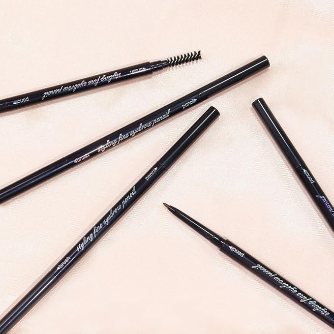 Ultra-Fine Eyebrow Pencils for Women, Waterproof Dual-Sided 5 Pack Taupe Eye Brows Pen, Draws Tiny Brow Hairs, Defines, Fills, Shapes, Contours, Combs -Milk Tea