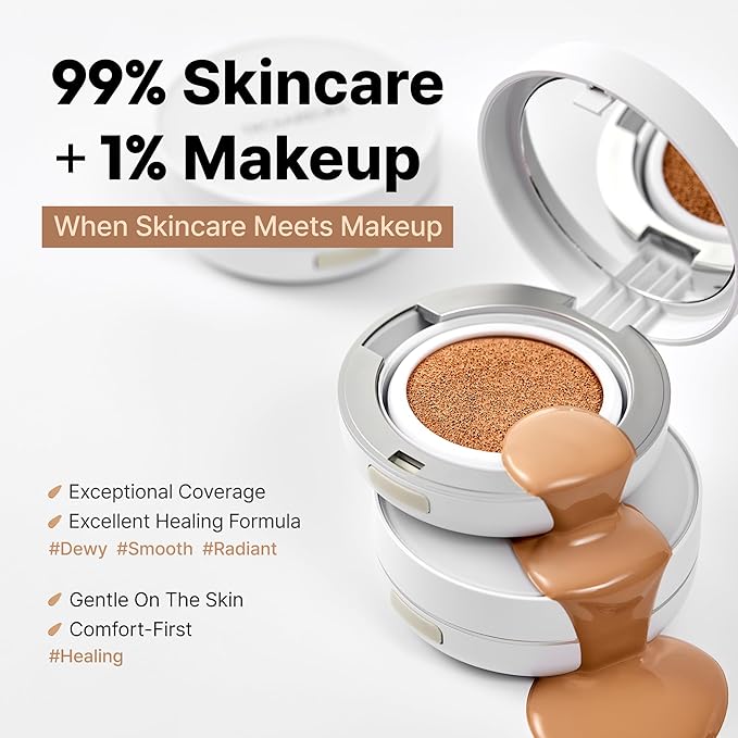 TROIAREUKE A+ Cushion Foundation (Shade 23) I Natural Coverage Foundation Makeup, Moisturizing Finish for Sensitive, Oily, Combination Skin, Skin Care Cushion I Korean Aesthetic Makeup