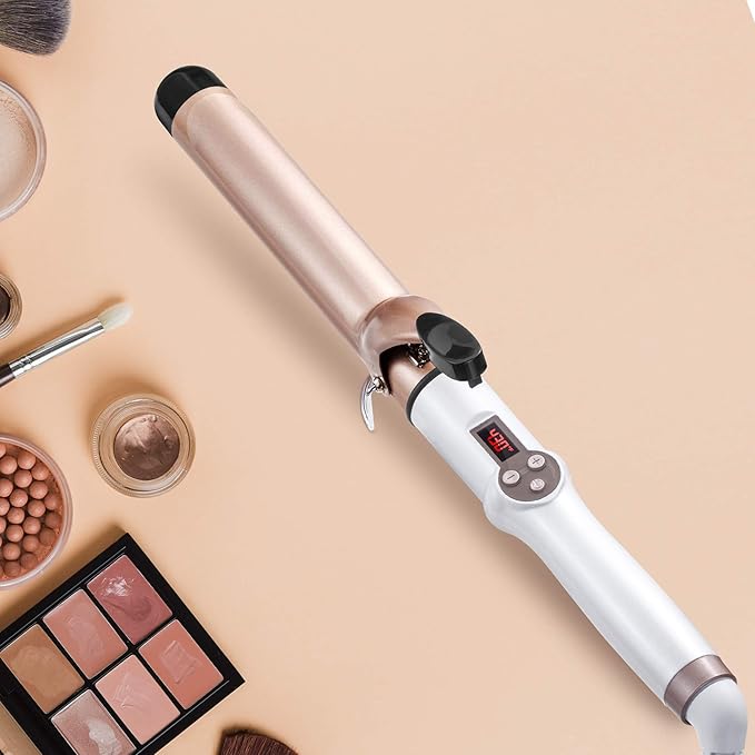 1.25 Inch Curling Iron Hair Curler with Ceramic Coating Barrel, Professional Curling Wand Instant Heat up to 450°F, LCD Display with 9 Heat Setting (for All Hair Types, Glove Include)