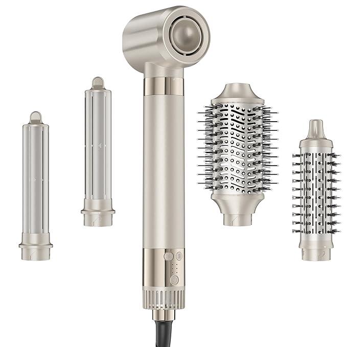 5-in-1 Hot Air Styler – Fast Hair Dryer with Auto Wrap Curlers & Volumizing Brushes, Frizz-Free Styling Tool for Curling, Smoothing & Adding Volume, No Heat Damage