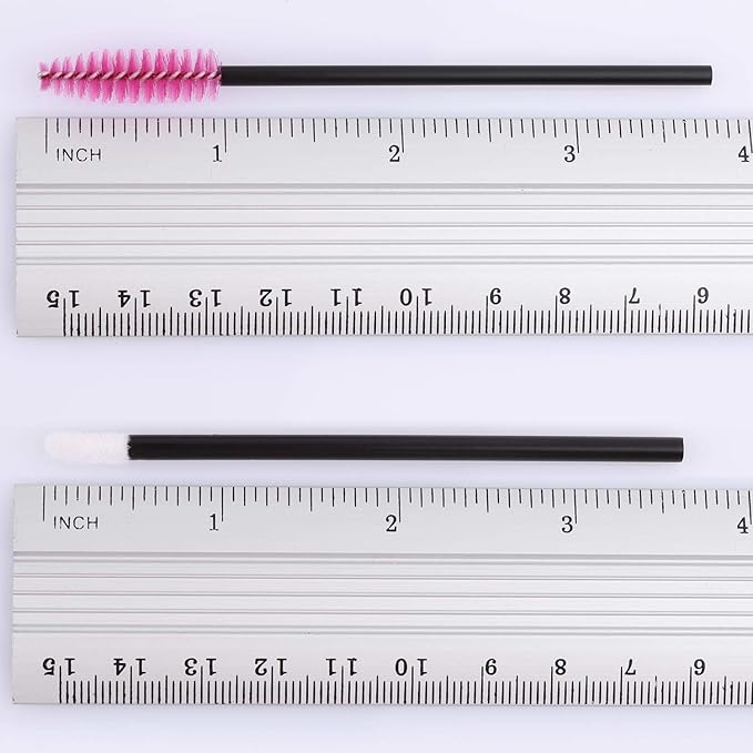 Tbestmax 200 Disposable Mascara Wand Spoolies and Lip Brushes, Lipstick Lipgloss Applicator for Eyebrow Eyelash Extension Makeup Kits Red