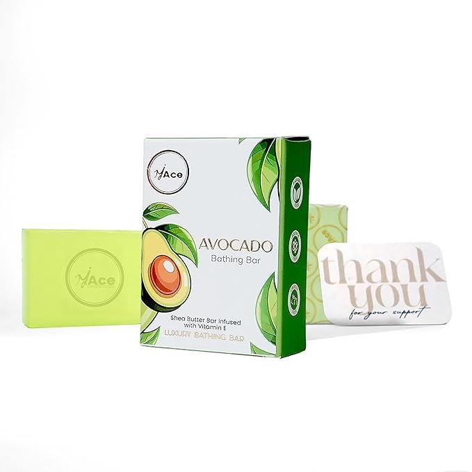 MY ACE Avocado Bathing Bar – Handmade with Avocado Oil & Coconut Oil, SLES & Paraben Free, Enriched with Shea Butter & Vitamin E – Moisturizing & Gentle