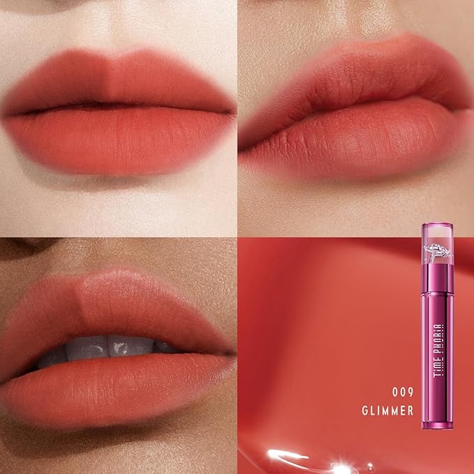 Altera Blurring Lip Tint 009 Glimmer, Nude Peach Glossy to Soft Matte Finish, Blur Lip Lines, Weightless No-Sticky Airy Velvet Texture, Vibrant Hydrating Long-Lasting Lip Makeup