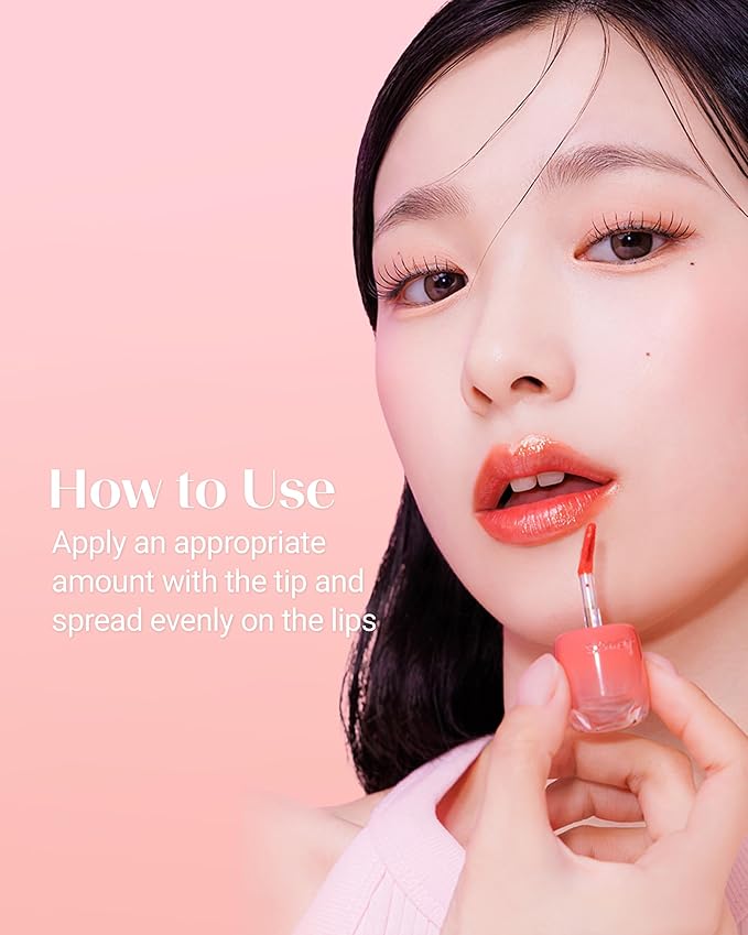 THESAEM Saemmy's Ade Shot Tint - Korean Lip Tint, Water Gel Lip Stain with Plump Glowy Moisturizing Finish, Buildable Radiant Gloss, Long-Lasting Comfort, 0.1 fl.oz. (10 Peach Palm)