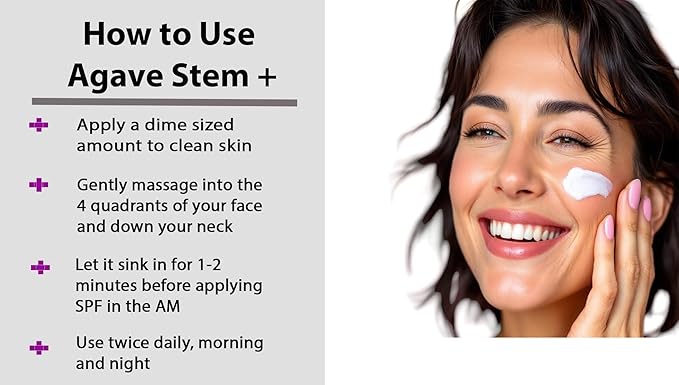 AGAVE STEM + GEL For Face – Groundbreaking Skin Care That Incorporates Agave Stem Cell Extract & Peptides – Moisturize & Eliminate Fine Lines and Wrinkles – 1.7 Fl Oz
