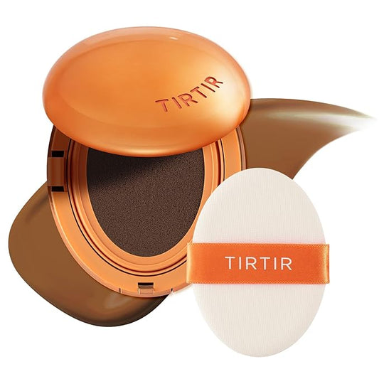 TIRTIR Mask Fit Ai Filter Cushion Foundation | AI-Like Semi-Matte Finish - Up to 72-Hour Medium to Full Coverage Korean Make up Beauty, #43N Deep Cocoa, 0.63 oz
