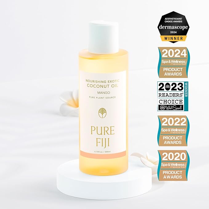 PURE FIJI Nourishing Exotic Coconut Body Oil, Mango (7.7 fl oz/230ml)