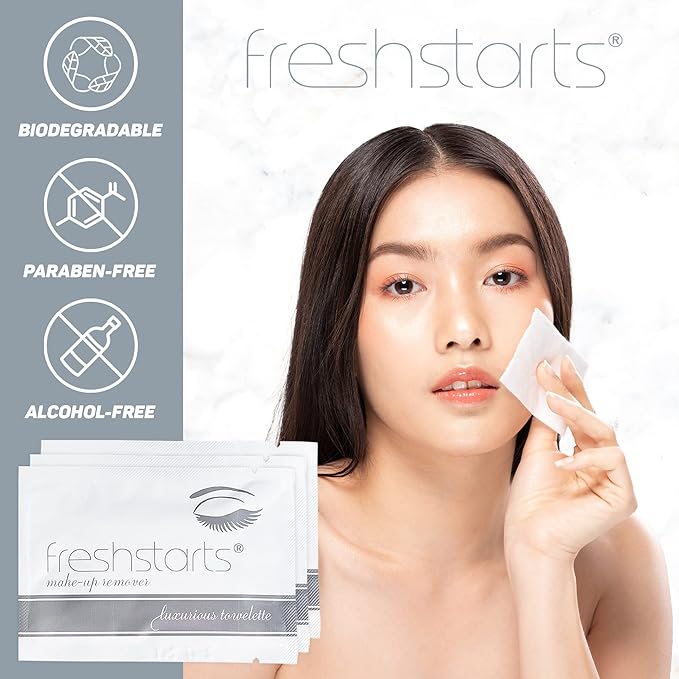 100 Bulk Pack Luxurious Makeup Remover Wipes, Guest Bathroom Essentials for Weddings, Restaurants, Bars & Clubs – Gray, Travel-Size, Disposable