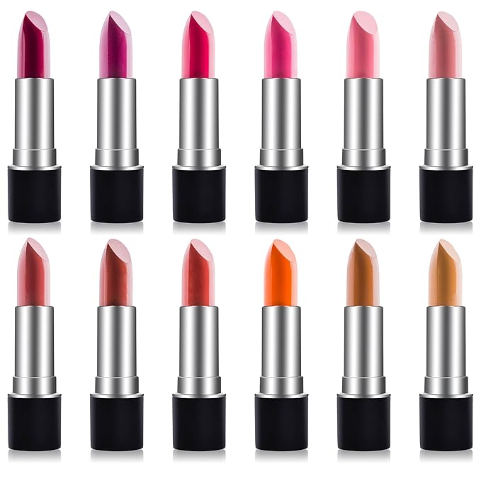 SHANY Slick & Shine Multi-Colored Lipstick Set - 12 Matte Lip Colors Long Lasting & Moisturizing Lip Shades In A Premium Packaging Gift Box with Vitamin E and Aloe Vera.