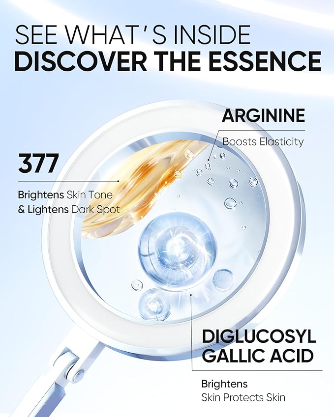 Brightening Serum Toner with 377 Pro Optical Scattering Technology – Hydrating, Lightens Dark Spots, Evens Skin Tone – Tamarind Seed Polysaccharide & Arginine for Radiant, Healthy Skin