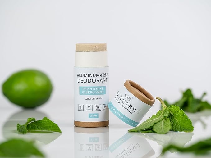 J&L Naturals Aluminum Free Deodorant for Men & Women | 100% Natural Ingredients With Coconut Oil, Shea Butter, & Essential Oils | Sustainable, Eco-Friendly (Peppermint & Bergamot, 3.0 Oz (Pack of 4))