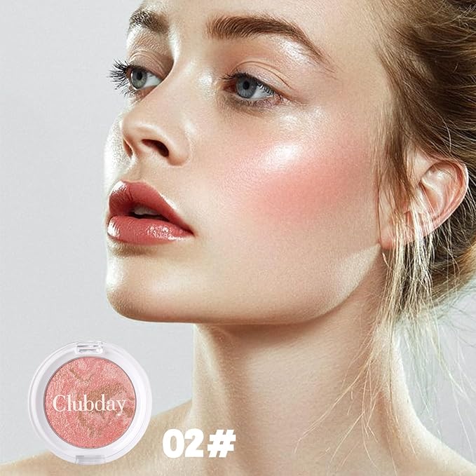 Marbleized Blush Powder Long-Lasting, Glowing Finish, Smooth & Blendable, Suitable for All Skin Tones, 0.12 Oz-02