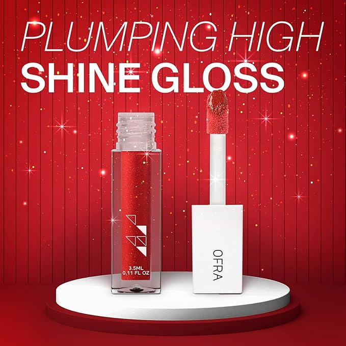 Ofra Lip Lush Juicy - Red Lip Plumper Gloss - Hydrating, Non Sticky, Ultra Glossy, and Cruelty-Free Plumping Lip Gloss - 3.5ml