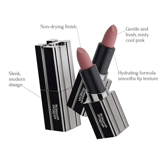 Moodwear Blur Lip Stick – Soft Blurring Tint, Long-Lasting Hydrating, Waterproof K-Beauty – MLBB & Bold Red Shades (Sleek Metallic Design) (Soft Matte Blurring Effect) (005 BABE)