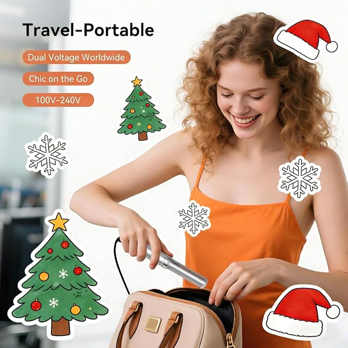 Mini Flat Iron 0.7 Inch with Negative Ion,15s Fast Heating Straightener, Adjustable Temperature & Auto Shut Off, Double Voltage Travel Hair Straightener for Short Hair, Curls, Bangs, Men & Women