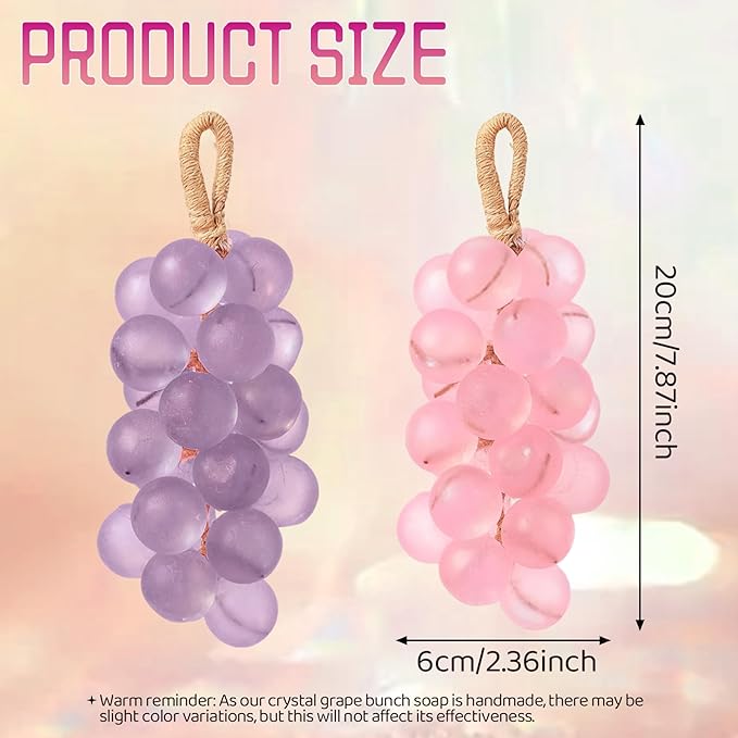 Grape Soap,Grape Soap On A Rope,Handmade Grapes Cluster Shaped Soaps for Hand Wash, Bath, Fresh Air Women Men (1, Purple)