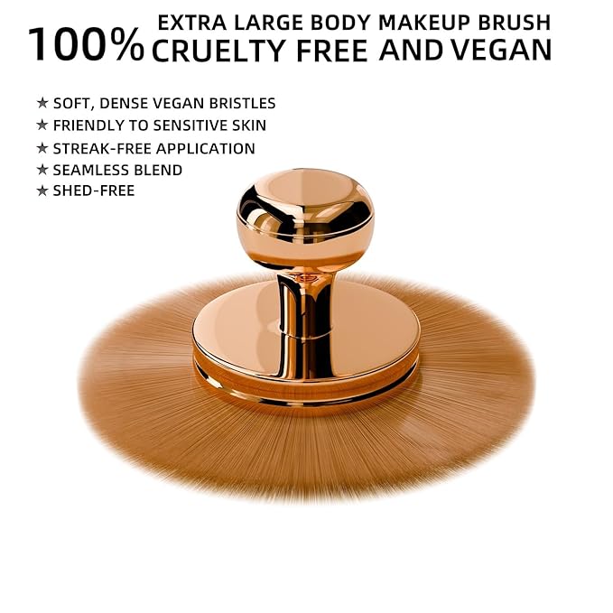 Extra Large Kabuki Body Self Tanner Brush - Blend & Blur Body Brush, Bronzer Tan Tanning Application for Flawless Body & Leg Tanner Makeup, Big Kabuki Tanning Applicator for Face