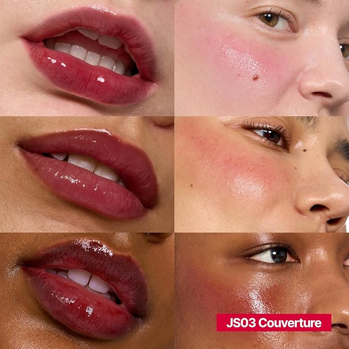Glowy Jelly Pot + Keychain SET | Dewy Jelly Lip & Blush Color, Tinted Glow Jelly Balm, Dewy Buildable Finish – Couverture(Berry Choco) | 0.14 oz
