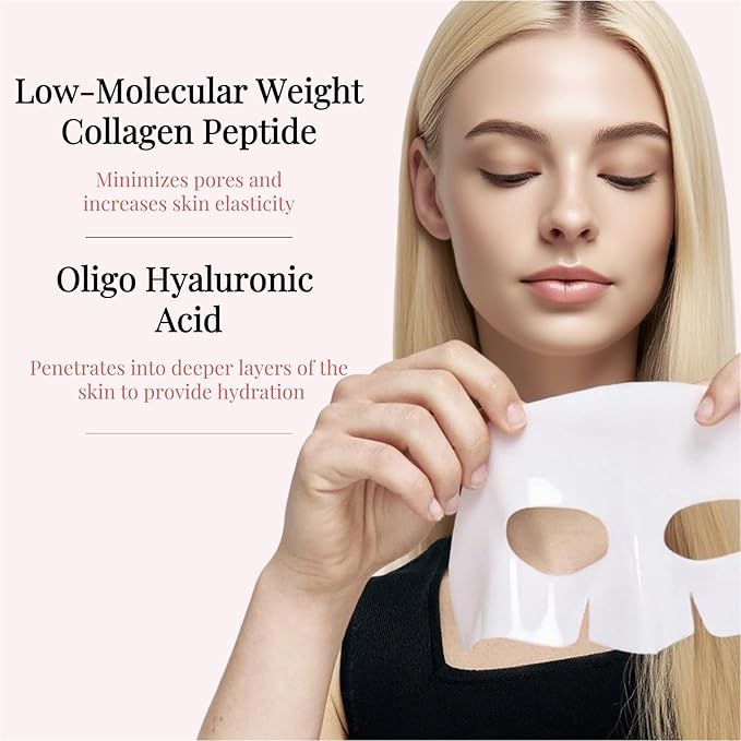 EJV Bio-Deep Collagen Face Mask, Overnight Deeply Hydrate, Korean-style Ultimate Skincare, Suitable for Ladies' Delicate Skin Care, Pore Minimizing, Firm Skin (4PCS)
