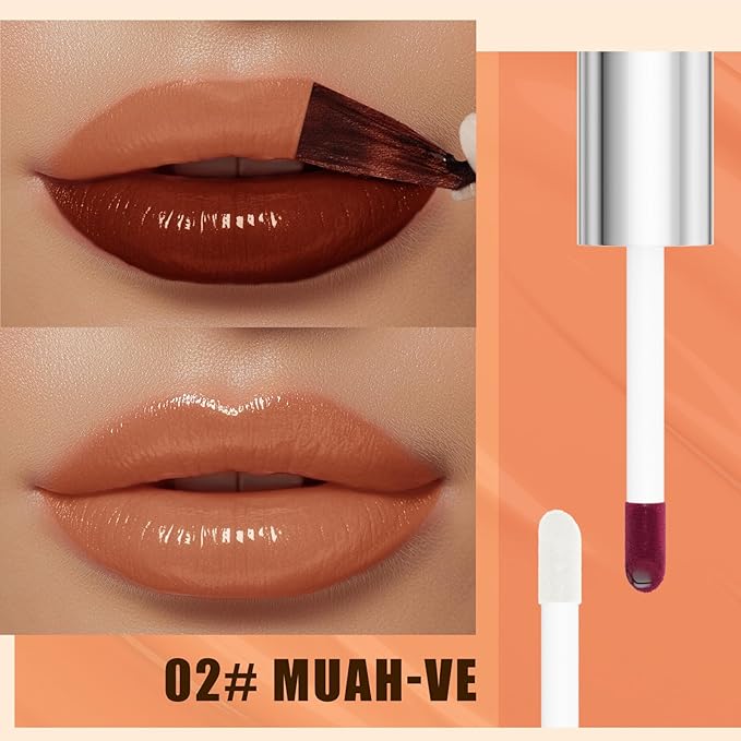 3Pcs Peel Off Lip Gloss Tattoo and Lip Oil Dual-Ended Combo, Lip Stain Peel Off Masque, Waterproof & Transfer-Proof Matte Lip Tattoo with Lip oil for All Skin Type