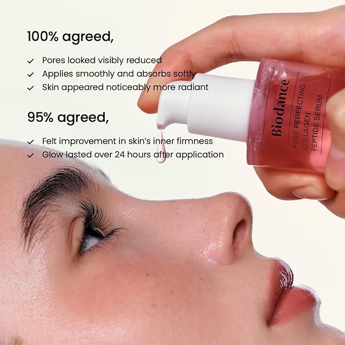 BIODANCE Collagen Plumper Duo: Pore Perfecting Collagen Peptide Serum & Facial Moisturizer, Korean Skincare Set for Plumping Glass Skin, Christmas Gift Stocking Stuffers