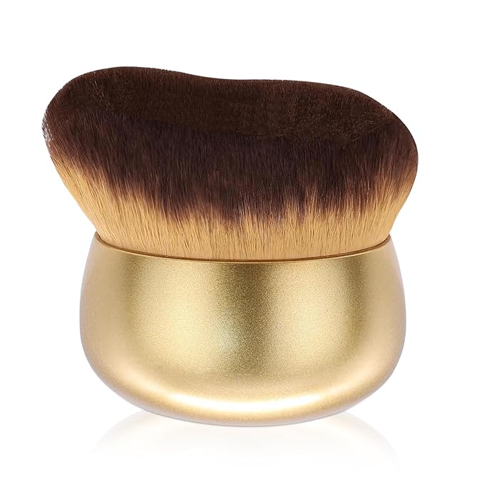 Extra Large Body Makeup Brush - Self Tanner Brush 75 Mm Wide-Headed for Body Makeup, Bronzer & Foundation, Kabuki Tanning Brush Provides Flawless Leg, Face & Back Coverage, Wet & Dry Use (Gold)