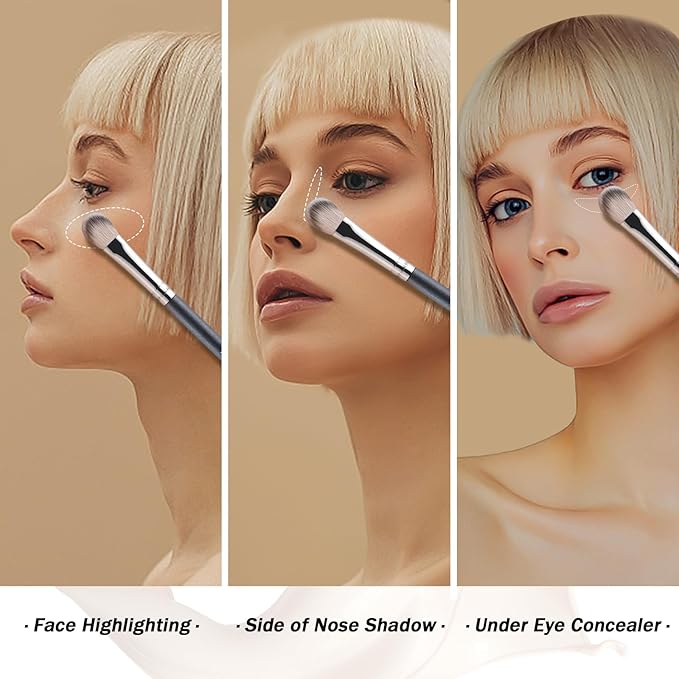 Concealer Brush Under Eye Brightening Eye Blending Makeup Brush For Eye Cream and Concealer Covers Blemishes Imperfections Dark Circles Blending with Powder Liquid Cosmetics Face Brush 274