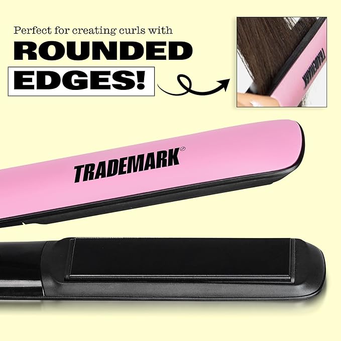 Trademark Beauty Cosmic Iron - Straightener Styling Iron, Perfect Hair Styling Tool, Pink