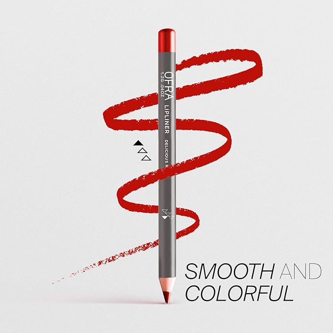 Ofra Lipliner Pencil - Delicious Red| High-Pigment Lipliner for Defining & Shaping Lips | Long-Lasting Wear Lipliners | Glide-On Formula for All-Day Perfection | 0.04oz