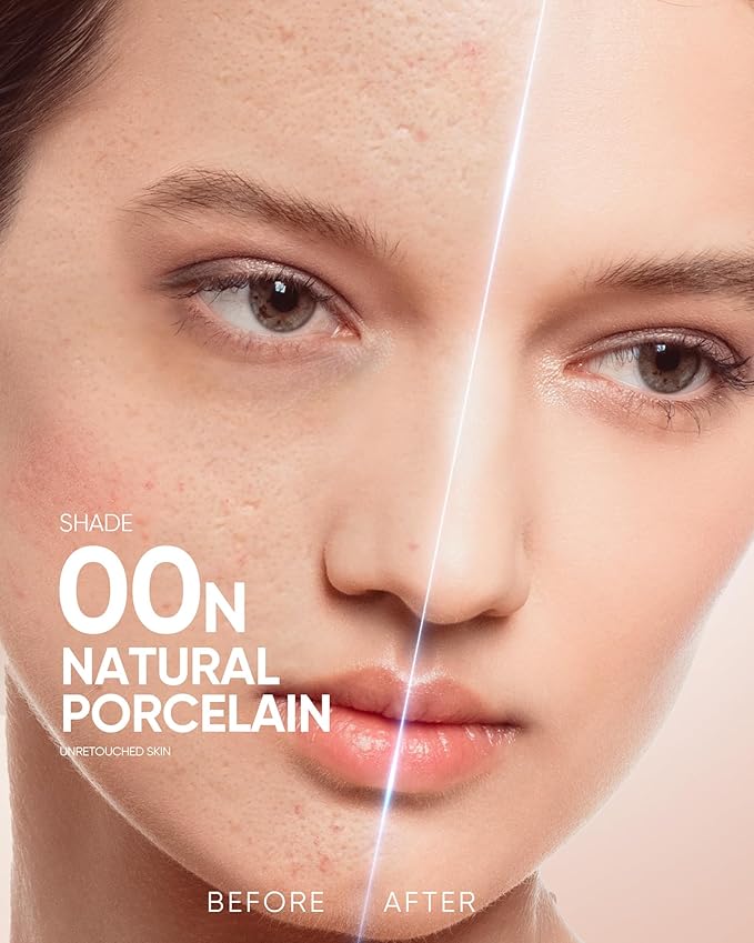 Full Coverage Cushion Foundation, Weightless, Skin Fit, Satin Glow Finish, Oil-Control Waterproof Foundation, Sweatproof Flawless BB Cream CC Korean Makeup