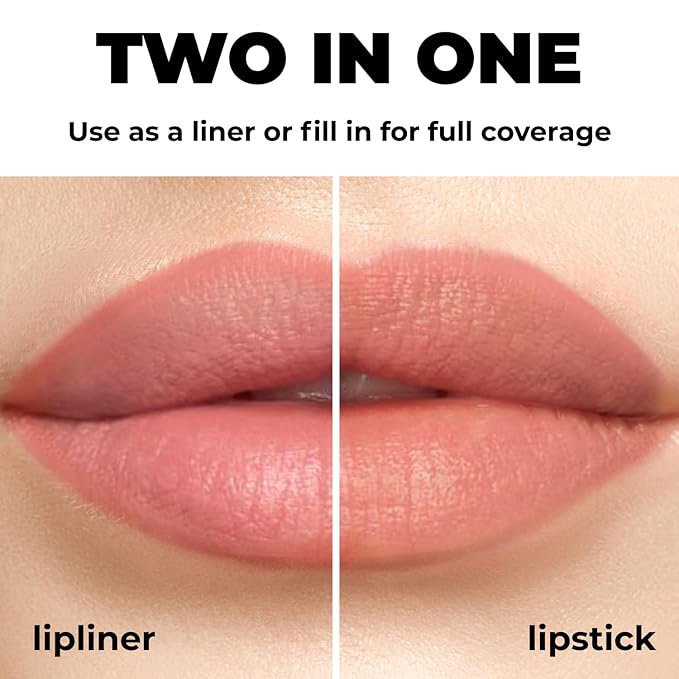 Matte Gel Lip Liner Pencil | Weightless & CreamyTexture - Sharpenable - Longwear & Waterproof - High Pigmented & Flawless Finish - Cruelty-free & Paraben-Free, 401, 1,7g/0.05oz. (Coral)