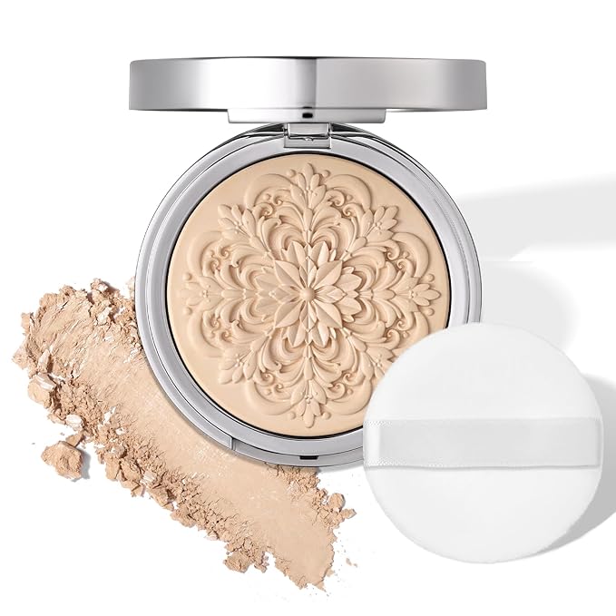 UCANBE 2-in-1 Set & Prime Pressed Setting Powder – Lightweight Foundation Coverage & Oil Control, Hydrating | Long-Lasting | Alcohol-Free | Paraben-Free | Smooth Matte Finish (Fair)
