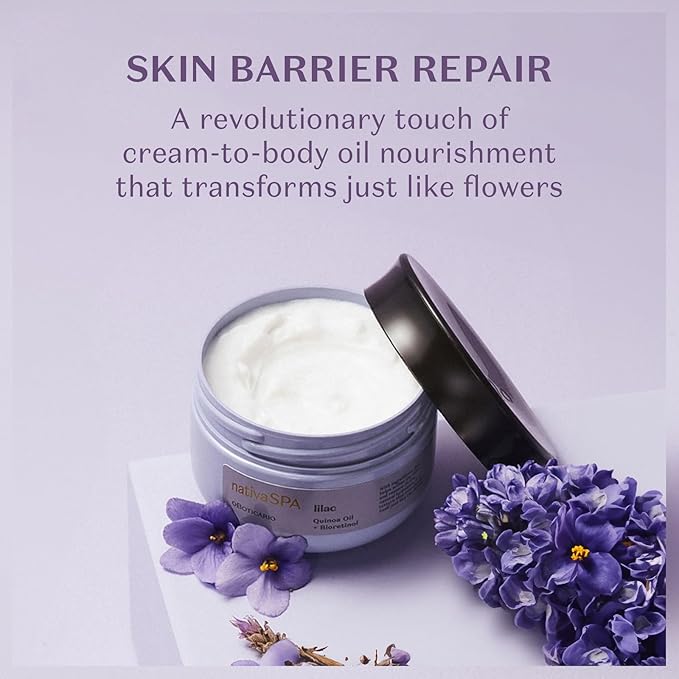 Nativa SPA by O Boticário, Lilac Whipped Oil Body Cream with Quinoa & BioRetinol, Luxurious, Hydrating Cream-to-Oil Formula, Nourishment for Silky Skin, 6.1 Ounce (175g)
