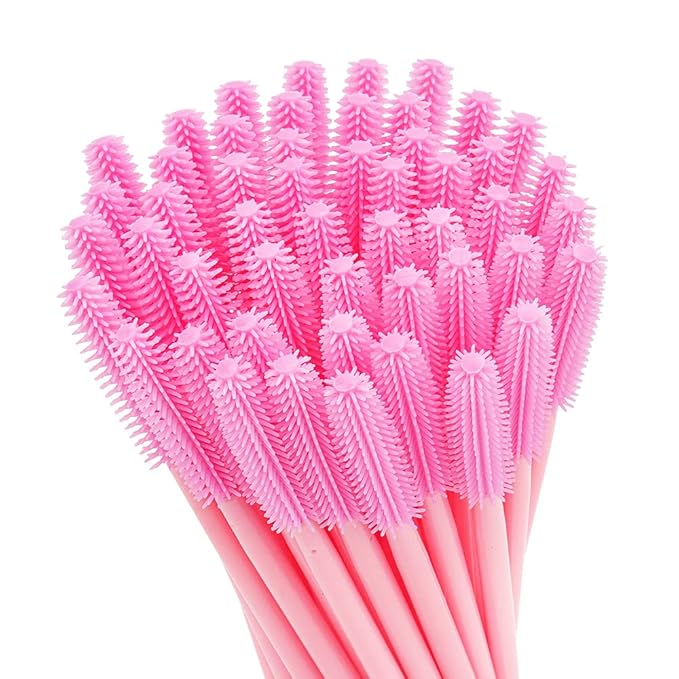 MyAoKuE-UP 100pcs Silicone Mascara Wands Disposable Eyelash Brushes Wand for Extension Makeup Brush Tool Bulk