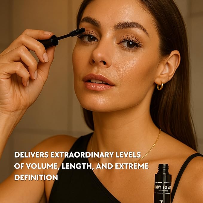 Ready To Wear 3-IN-1 EVERY LAST LASH MASCARA Amplifying Mascara Cooling Lengthening Long (BLACK)