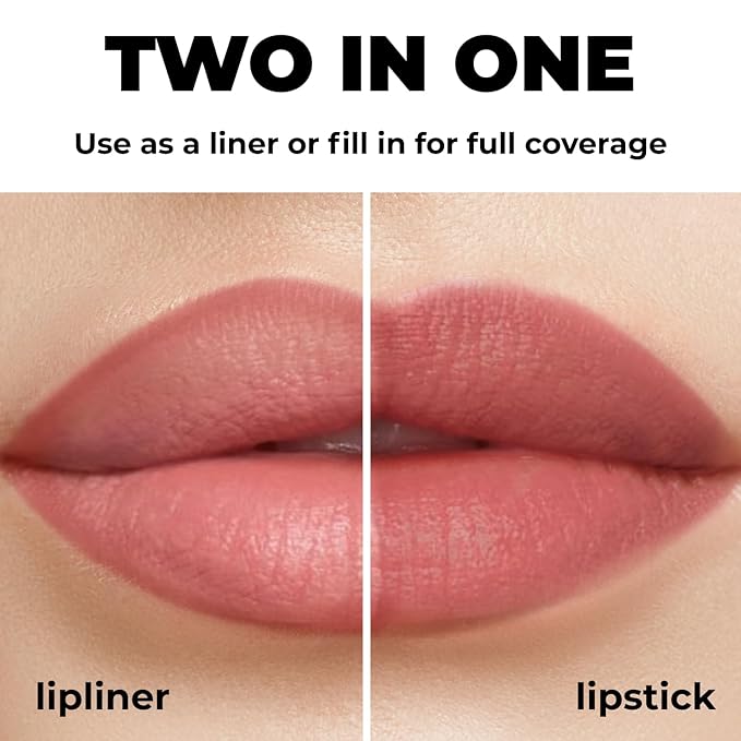 Matte Gel Lip Liner Pencil | Weightless & CreamyTexture - Sharpenable - Longwear & Waterproof - High Pigmented & Flawless Finish - Cruelty-free & Paraben-Free,- 409, 1,7g/0.05oz