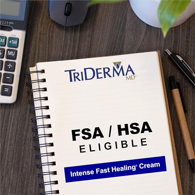 TriDerma Intense Fast Skin Healing Cream for Hard-to-Heal Skin Irritations, Sores, Rashes, Dry, Cracked Hands, Cuts, Chafing, Burns, Scrapes - First Aid Kit Essential - FSA Eligible - 4.0 oz Tube