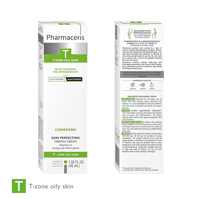 Pore Perfecting Cream - Helps Unclog Pores, Refine Texture, Reduce Shine, Remove Blackheads, Niacinamide Moisturizer for Oily & Combination Skin, COMEDERM, 1.35 fl oz