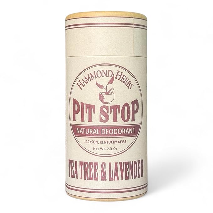 PIT STOP Deodorant - Aluminum-Free, Plastic-Free, All-Natural Odor Control (Tea Tree & Lavender)