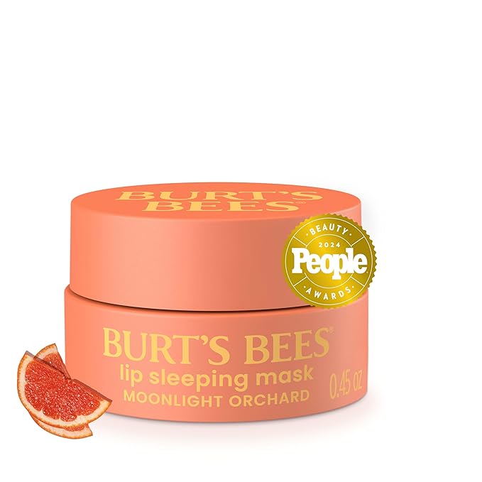 Burt’s Bees Back To School Dorm Essentials, Moonlight Orchard Lip Sleeping Mask, With Hyaluronic Acid and Squalane Moisturizer To Instantly Hydrate Lips, Overnight Lip Mask, Lip Treatment, 0.45 oz.