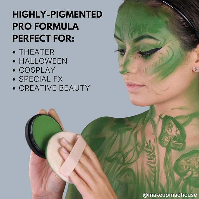 Mehron Makeup StarBlend Cake Makeup | Wet/Dry Pressed Powder | Powder Foundation | Monster Grey Face Paint & Body Paint 2 oz (56g)