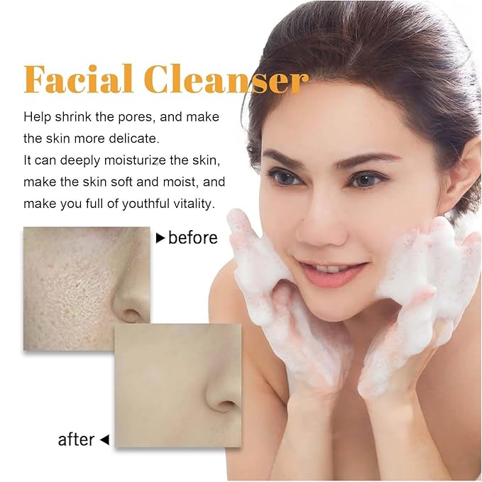Turmeric Face Wash With Brush, Deep Cleansing Scrub Exfoliating Glow WashTurmeric Foaming Facial Cleanser, Mild Texture For Women Men's All Skin -1Pcs