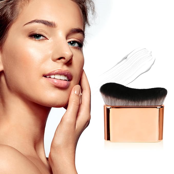 UNIMEIX Self Tanner Brush Sunscreen Body Makeup Brush Kabuki Blend Applicator Spray Tan Blending Beauty Brush for Body Coverage Perfector(Gold)