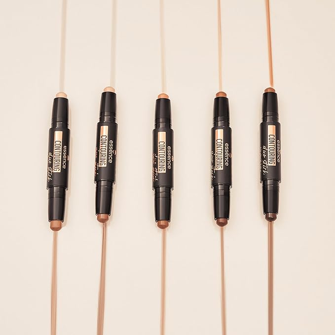 essence | Contour Duo Stick | 2-in-1 Highlight and Contour Slim Stick, Creamy, Buildable and Easy to Apply | Vegan & Cruelty Free (10 | Fair)