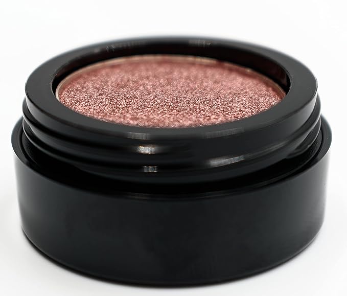 Peach Pink Rose Gold Shimmering Metallic Pressed Powder Single Vegan Eyeshadow; Talc, Paraben & Cruelty Free