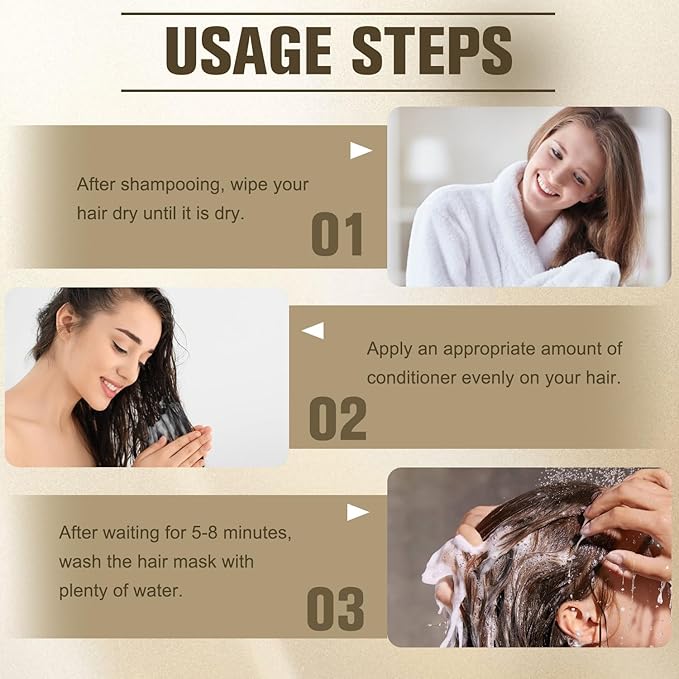 Hair Mask,8s Revitalizes Hot Dyeing Damaged Hair, Professional Keratin Treatment Instantly Smooths Frizz Daily Care Perm And Dye Repair Conditioner,Deep Moisture Repair Mask for All Hair