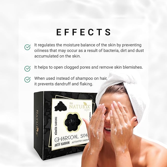 Coal Organic Bar Soap Moisturizing Soap Made from Natural Oil | Hair Hand Face Body Bath Wash | Skin Care Cleanser Shampoo