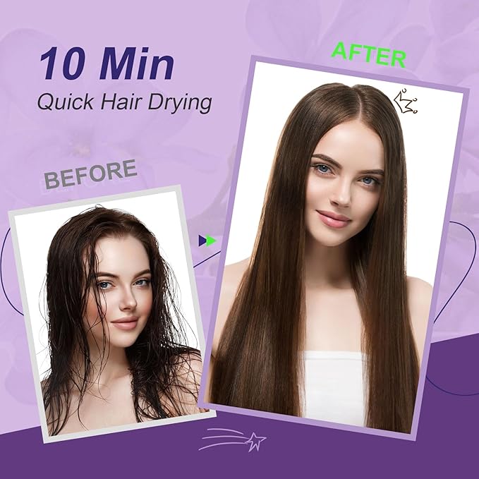 Hair Dryer Brush Blow Dry Brush in One, 2 Inch Oval Shape Hot Air Brush, Travel Hair Tools/Volumizer/Straightener/Curler, European Blow Dry Brush with Universal Adapter